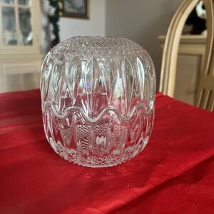 Elegant Zajecar Clear Crystal Glass two piece candy dish from Yugoslavia